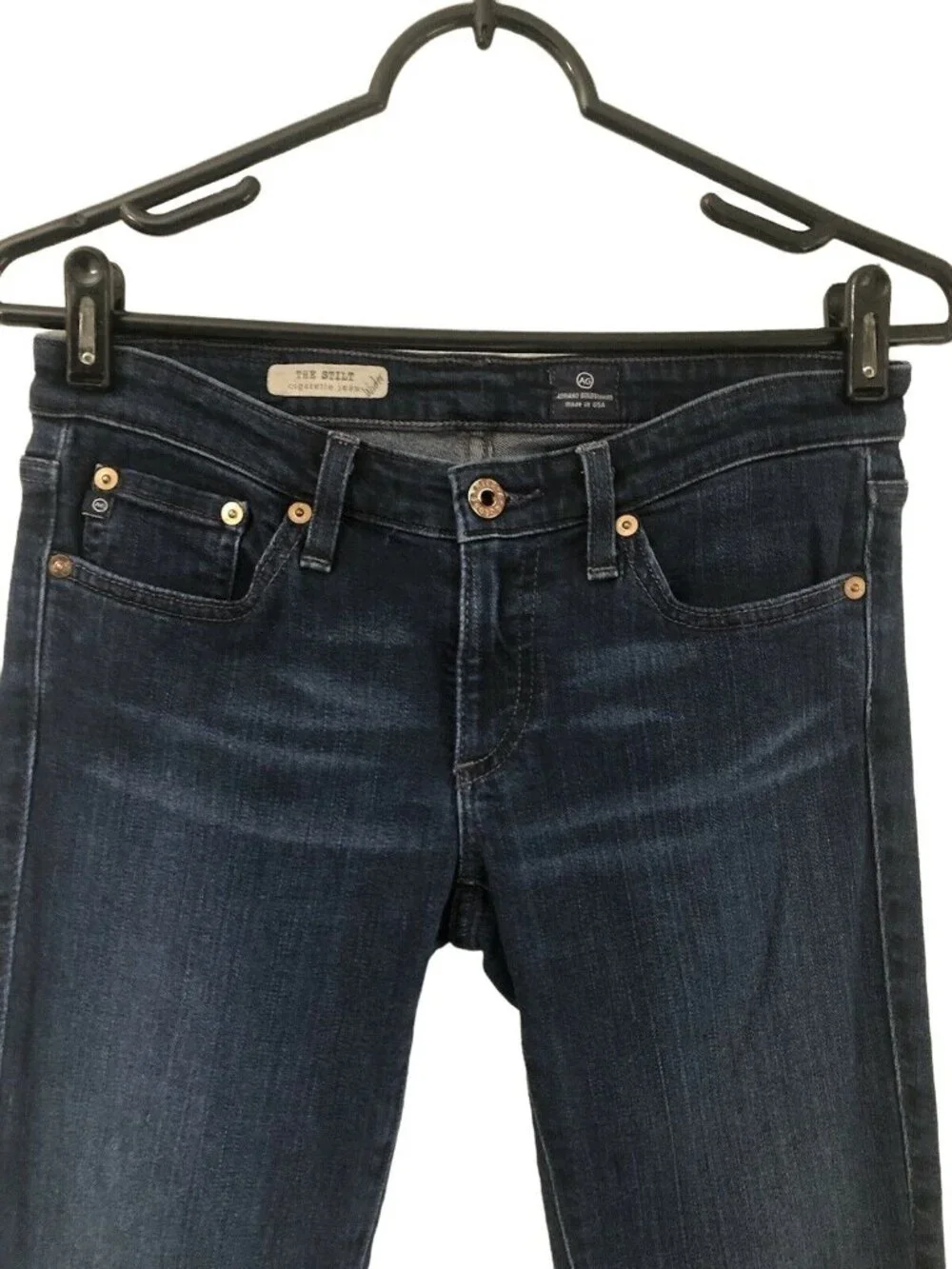 AG Adriano Goldschmied The Stilt Cigarette Leg Caribbean Blue Skinny Jeans 26R